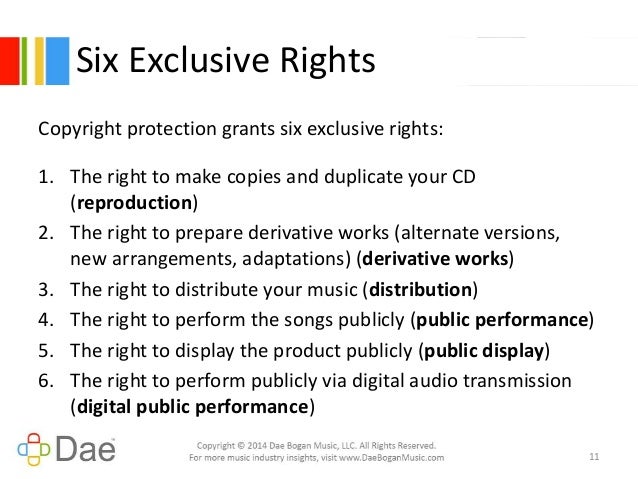 music publishing \u0026 copyright administration in the internet age Copyright Logo Right copyright protection grants six exclusive rights